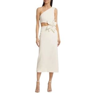 PatBO - NWT One-Shoulder Knit Appliqué Midi-Dress Sz 4